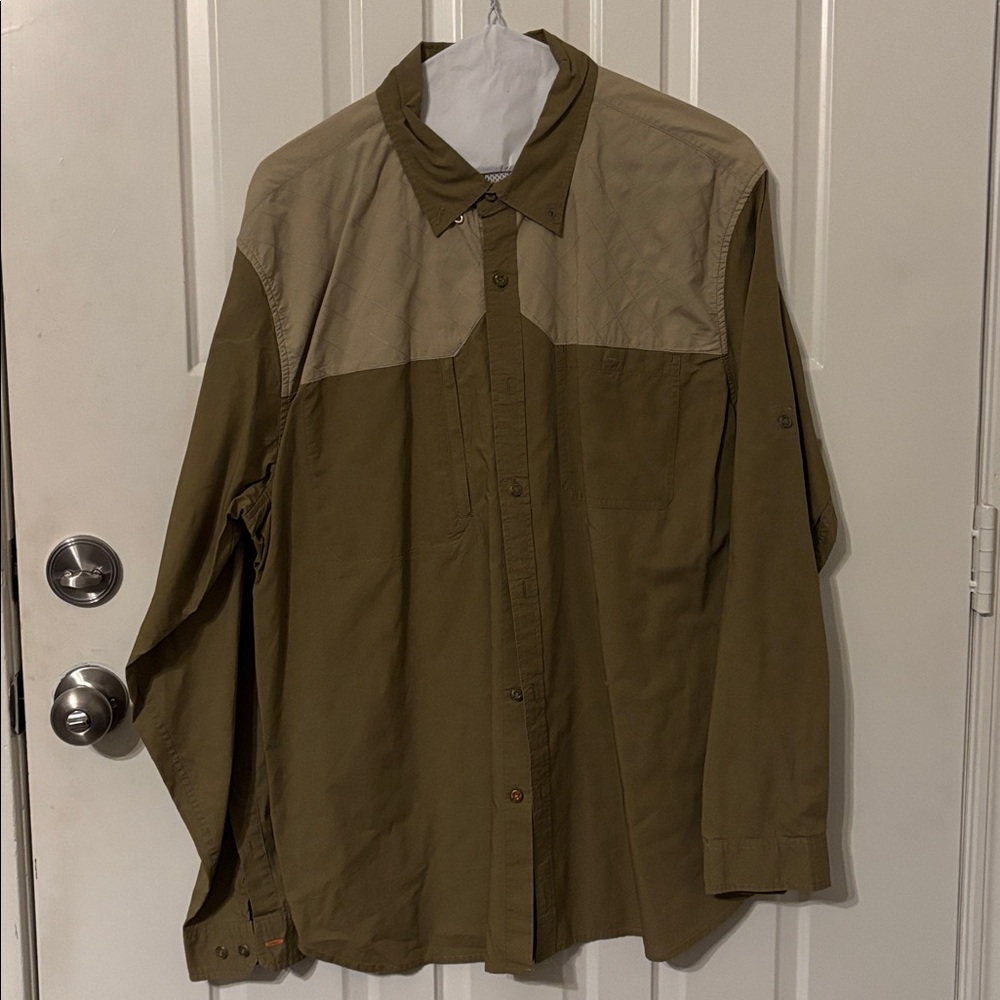 Orvis xl brown open air vented button up shirt long sleeve
